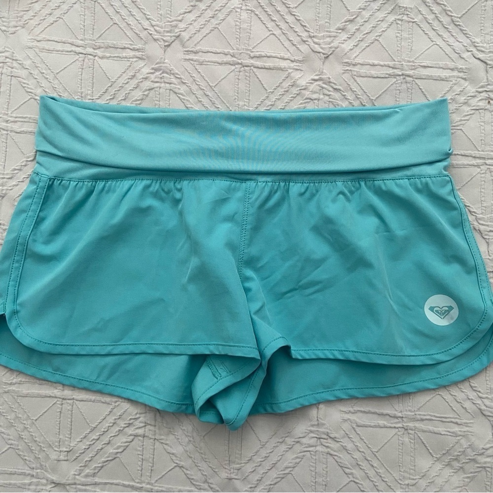 Roxy Turquoise Fold Over Athletic Shorts